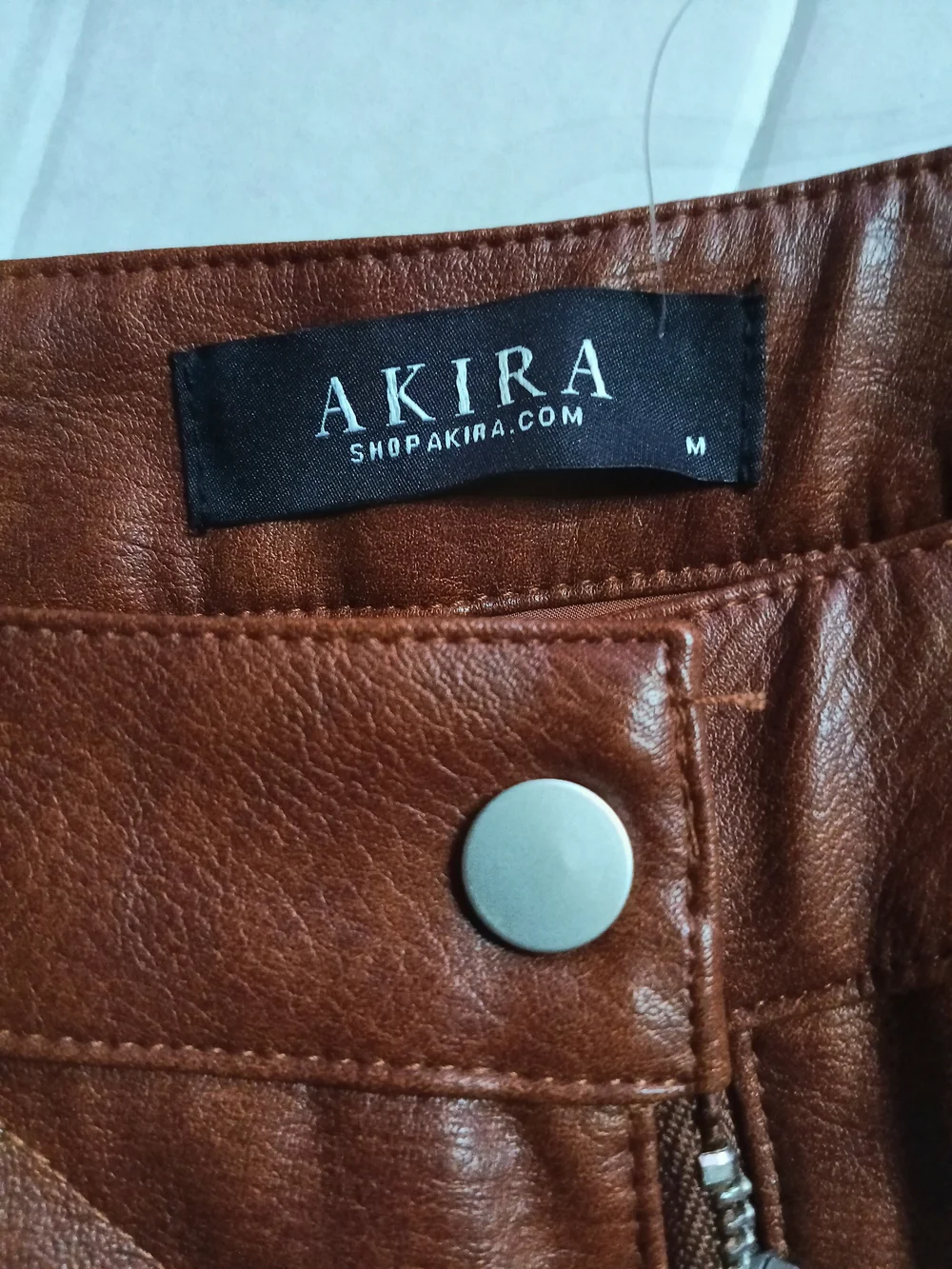 AKIRA Brown Quilted Faux Leather Shorts